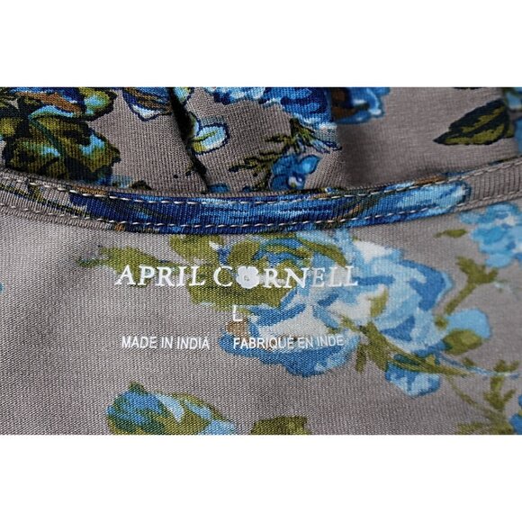 April Cornell - Women's Cottagecore Maxi Dress in Grey + Blue, Large, Stretchy - Picture 4 of 10